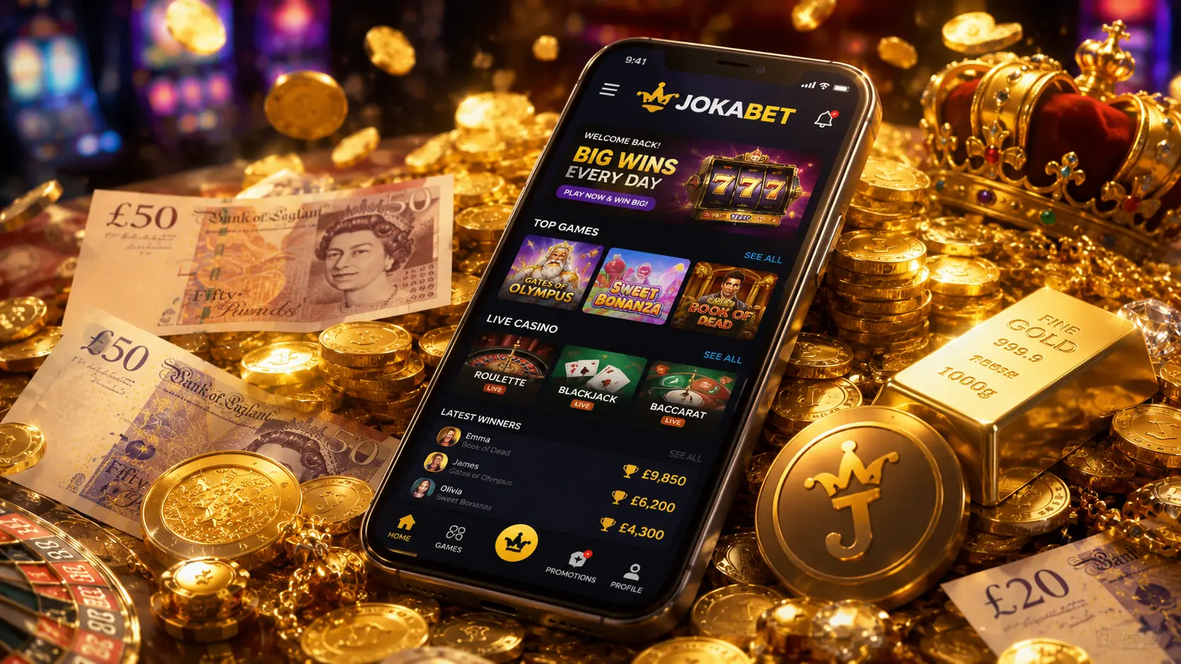 Jokabet mobile experience for Android and iOS