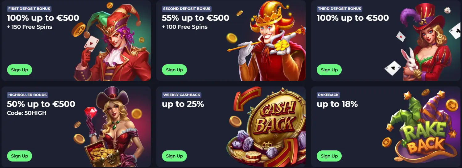 Jokabet Casino promotions — welcome package, weekly cashback, reloads, free spins and tournaments